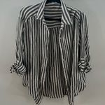 Jane and Delancey  Blouse,Striped Size Large. Roll up sleeve button option! Photo 0