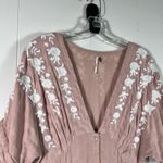 Free People  Love to Love You Blush Pink Embroidered Button Front Midi Dress M Photo 1