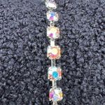 Handcrafted bracelet with sparkly aurora borealis Swarovski crystal Silver Photo 0