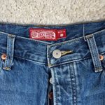 Lucky Legend Drew Mom High Rise Taper Jean 4/27 Denim Paisley Studded Frayed Hem Blue Photo 5