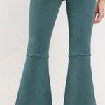 Vervet High Rise Raw Hem Super Flare Jeans Size 26 Teal Green Photo 1