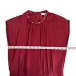 Sandro Conique Merlot Burgundy Embellished Neckline Midi Dress Women’s EU 36 Photo 6