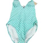 Cabana Del Sol 1 Piece Swimsuit Blue White Size Large Photo 4