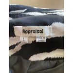 Women's Trench Peacoat L Stretch Animal Zebra Print Black & White Button Up Size L Photo 10