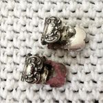 Vintage Foree Sterling Ornate Scroll Signed Clip On Luggage Tag Earrings Silver Photo 4