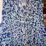 Yumi Kim  Blue and Black Patterned Kimono with Bell Sleeve Size Small Photo 4