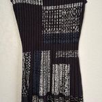 Nic+Zoe Knit Dress Gray Blue Office Dark Goth Artsy Geo Sweater Sleeveless Photo 0
