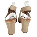 Lucky Brand Sundo Ankle Strap Block Heels 10 Blue Tan New Photo 3