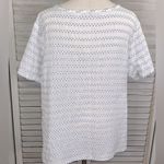 Talbots  Pullover Beachy V Neck Tee Coastal White & Blue-XL Photo 2