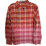 prAna  Plaid Shirt Womens Size L Organic Cotton Soft Button Down Roll Sleeve Hike Photo 0