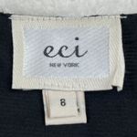 ECI  New York‎ Fit & Flare Dress Womens 8 Black White Geometric Sleeveless Lined Photo 3