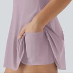 Halara NWT Softlyzero Airy Backless Twisted Cool Touch Dance Active Dress Pink Purple M Photo 6