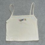 Champion  Graphic Logo Cream Pastels Cropped Cami Tank Top Sz Xs Square Neck Photo 0