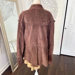 DG 2 Plus Size Early 2000's Witchy Whimsygoth Dark Brown Suede Leather Jacket 3X Photo 5