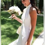 Milly NWT Cady Penelope High Neck Halter Midi Dress in Ecru Sz 4 $395 Photo 9