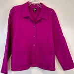 Eileen Fisher  Fuchsia Wool Long Sleeve Button Down Cardigan Women’s Medium Photo 0