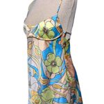 ZARA  Blogger Fav Retro Mod Floral Satin Strappy Open Back Micro Mini Dress M Photo 0