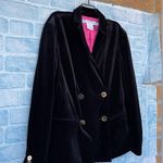 GRETCHEN SCOTT double breasted velvet blazer size small Black Photo 1