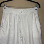 Women's White Drawstring Terrycloth Shirts Size XS Photo 1