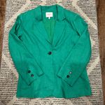 Greylin  Havana Boyfriend Linen Blend Green Blazer Photo 2