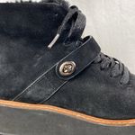 Coach Black City Hiker G1354 Platform Lace Up Suede Shearling Ankle Boots 10 Photo 5