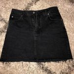 Topshop High Waisted Black Denim Skirt Photo 2