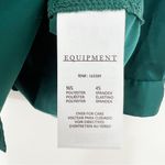 Equipment  June Bug Emerald Satin Classic Signature Button Front Top Green XS Photo 7