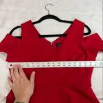 Worthington Rumba Red Cold Shoulder Knee Length Dress Photo 1