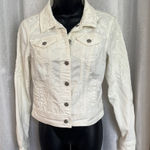 Pilcro and the Letterpress  Women's White Embroidered Denim Jacket SZ:XS Photo 0