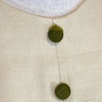 MIDGE GRANT Vintage 1970's Cream & Green Silk Maxi Dress Photo 6