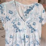 Dress Barn White Floral Cotton Summer Top Short Sleeve  Womens Medium Photo 5