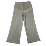 Judy Blue  Wide Leg Crop Pants Women Jeans 11/30 Green Garment Dyed Stretch Raw Photo 5