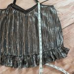 Anthropologie  Amelie Beaded Cami Size 2 Silver Sequin Ruffle Top Blouse Photo 3
