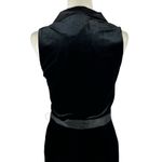 Lulus New  Posh Flair Black Velvet Satin Collared Surplice Jumpsuit Size Medium Photo 7