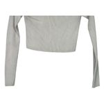 ZARA Cropped V Neck Long Sleeve Fitted Ribbed Knit Button Down Sweater XS Beige Photo 5