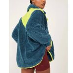 Free People Movement Fall to Rise Fluffy Quarterzip Pullover Margarita Blue Photo 1