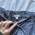 Womens Size Medium Blue White Striped Pants Linen Blend Pockets Summer Beach Photo 3