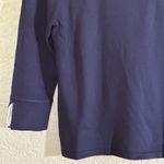 Investments Petites Navy Blue White Trim Crewneck 3/4 Sleeve PM NWT Sweater Photo 11