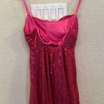 NEW Jaeden Small Sparkling Barbie Pink Sequin Formal Homecoming Sweetheart Dress Photo 2