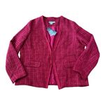 NWT WinterSilks red silk Multi Woven tweed collarless blazer coat size XL Photo 5
