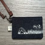 snoopy peanuts charlie brown denim dark wash mini wallet id card holder Blue Photo 0