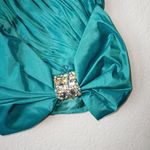 Mac Duggal NWT Teal Bow Detail Mini Strapless Dress Size 6 Photo 1