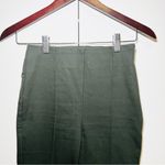 Loft  Pants Green Pintuck High Waist Side Zip Cotton Blend Straight Leg - 00 Photo 2