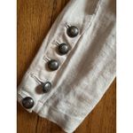 Free People  Blazer Womens XS Beige Linen Blend Double Breasted Military Jacket Photo 6