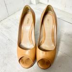 Fendi  Leather Slip On Peep Toe Stilettos Heel Pumps Shoes Tan Women's 38 / 7.5 Photo 4