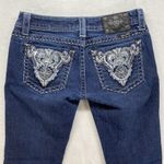 Miss Me Jeans Womens Sz 28 skinny blue Denim Embellished Sequined Pockets Photo 1
