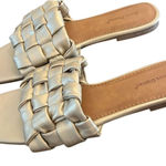 Pierre Dumas Women's Gold Braided Slide Sandals Size 7.5 Casual Summer Photo 0