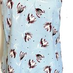 Halogen  Womens Blouse Tank Top Size Small Floral Blue Sleeveless Spring Summer Photo 4