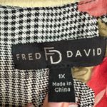 Fred David  Black and White Houndstooth Blouse Photo 3