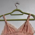 Colsie Light Coral Pink Longline Ribbed Lace Trim Bralette Sz M NWT Size M Photo 6